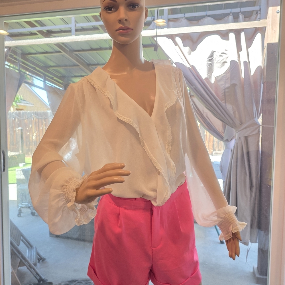 Wilfred Elegant Sheer White Blouse